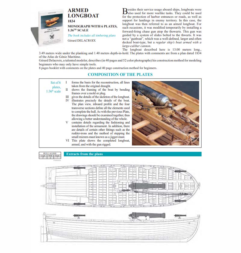 Longboat armed for war, 1834 + чертежи Longboat armed for war, 1834 + чертежи