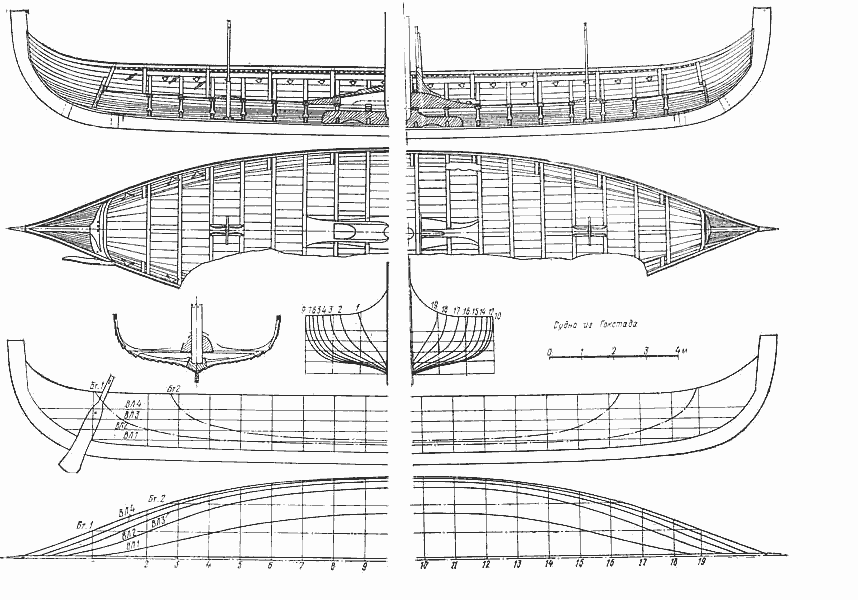 Чертёж судна из Гокстада