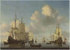 1Willem van de Velde II (Leiden 1633-1707 London).Dutch men-o'-war and other shipping in a calm.oil on canvas. 86.3 x 119.3 cm2.JPG