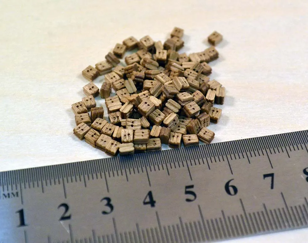 Блок, двушкивный, орех, 3 мм, 15 шт Блок, двушкивный, орех, 3 мм, 15 шт