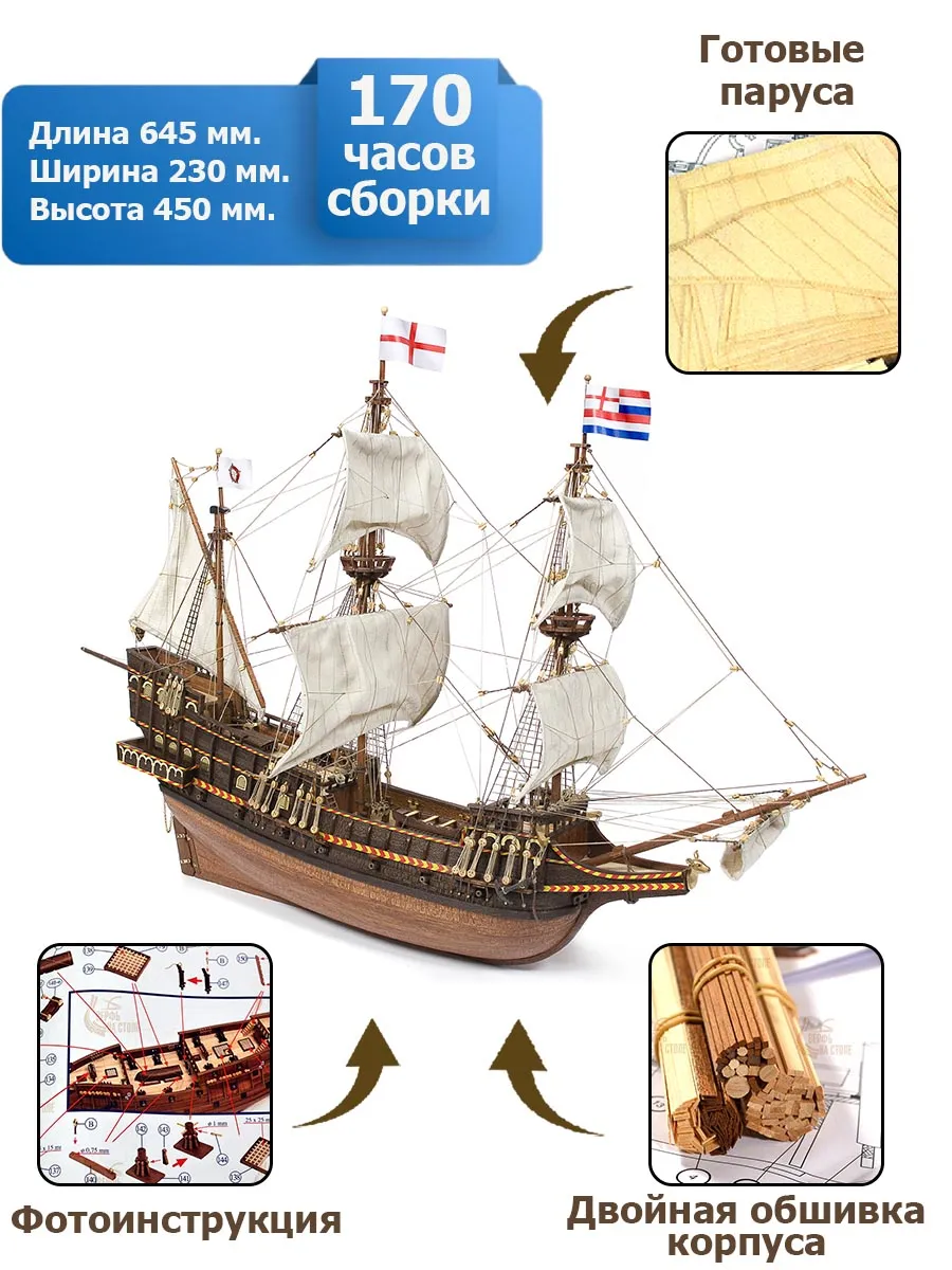 модель корабля своими руками Golden Hind
