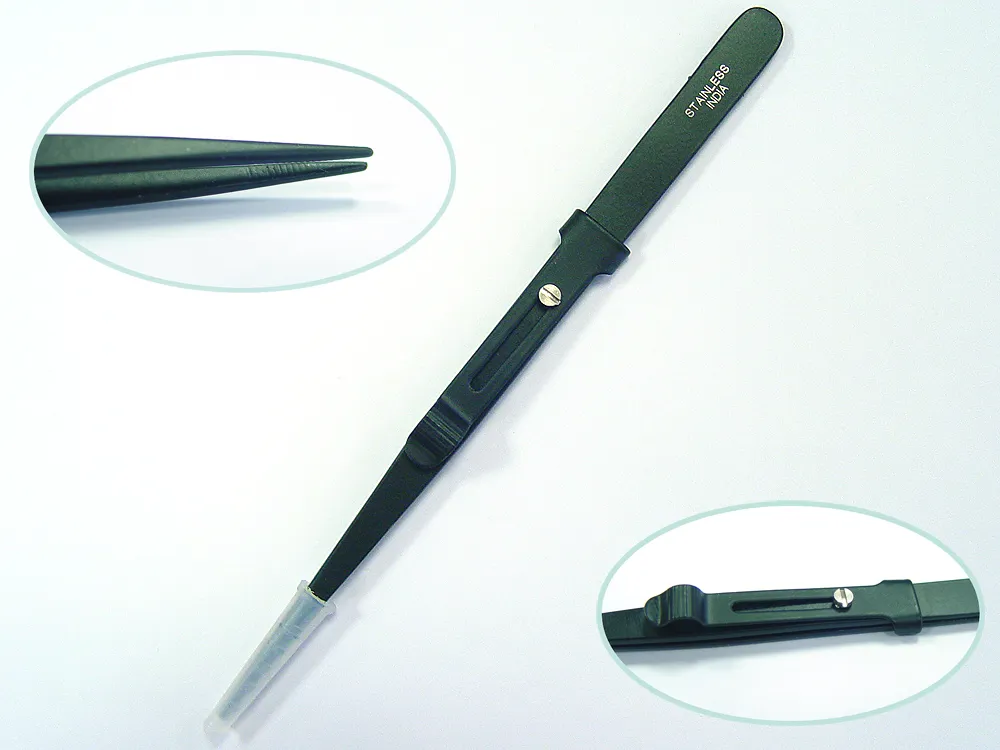 Набор из 5 ювелирных 16 см пинцетов и ухвата Набор из 5 ювелирных 16 см пинцетов и ухвата