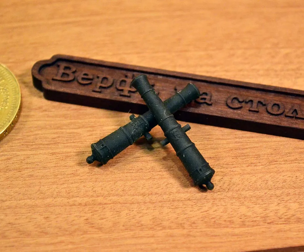 Ствол пушки тип Armstrong, герб Георг 3, 32 фунта, масштаб 1:72, длина 45,5 мм, 2 шт