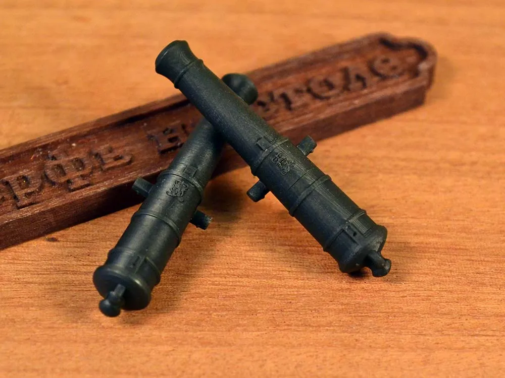 Ствол пушки тип Blomefield, герб Георг 3, 6 фунтов, масштаб 1:48, длина 41,8 мм, 2 шт