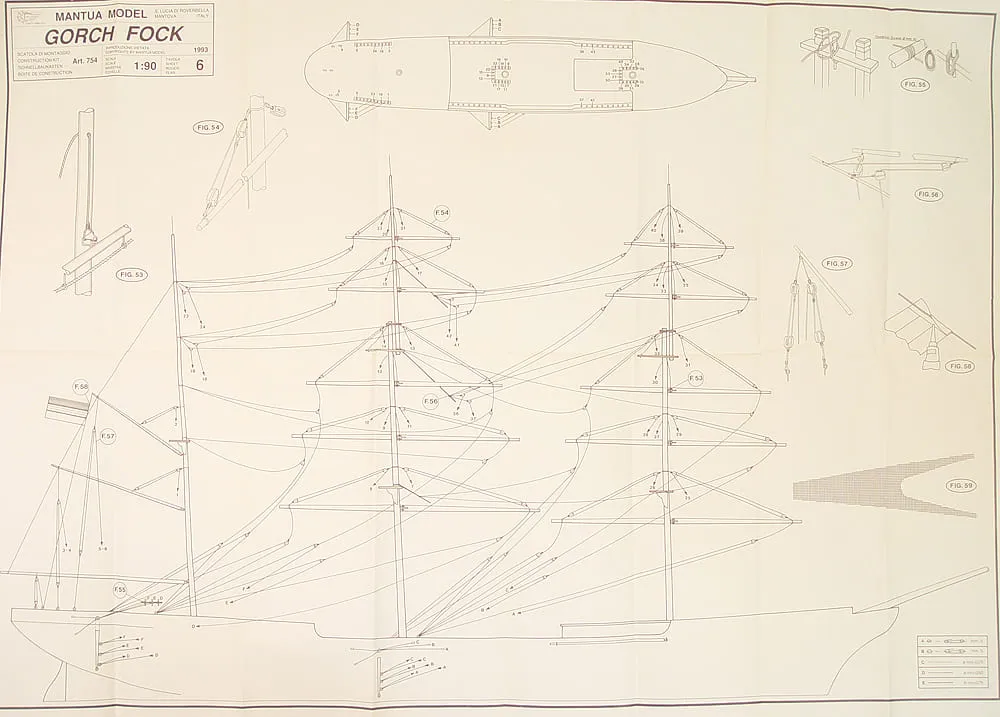 Чертеж судна Gorch Fock