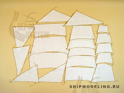 Набор парусов для модели корабля USS CONSTITUTION