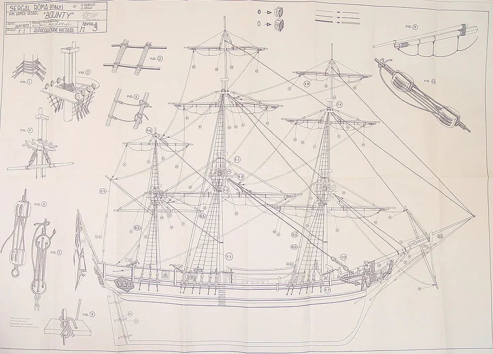 Чертеж корабля HMS Bounty Чертеж корабля HMS Bounty