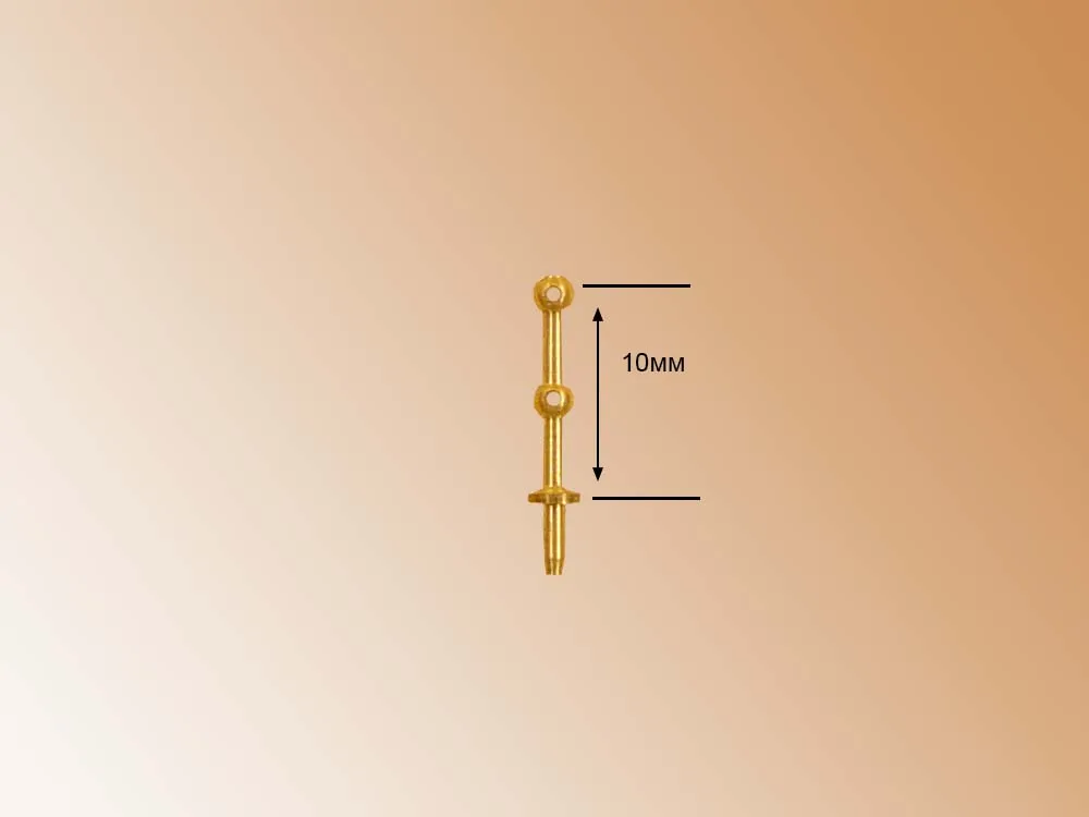 Леерная двухрядная стойка, латунь, 10 мм, 2 шт