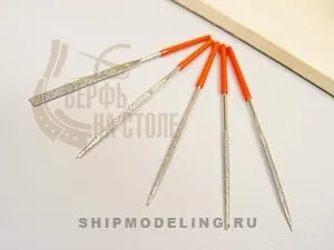 Набор из пяти алмазных надфилей длиной 80 мм