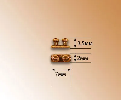 Двойной швартов на основании, металл, 3,5 мм, 2 штуки