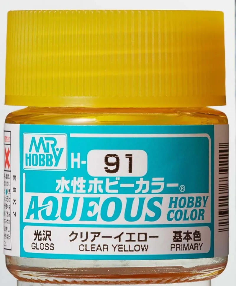 Краска Mr Hobby, акриловая, желтая полупрозрачная, H 91, 10 мл Краска Mr Hobby, акриловая, желтая полупрозрачная, H 91, 10 мл