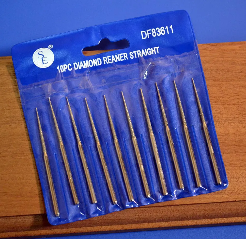 Набор из 10 игольчатых алмазных боров, 70 мм