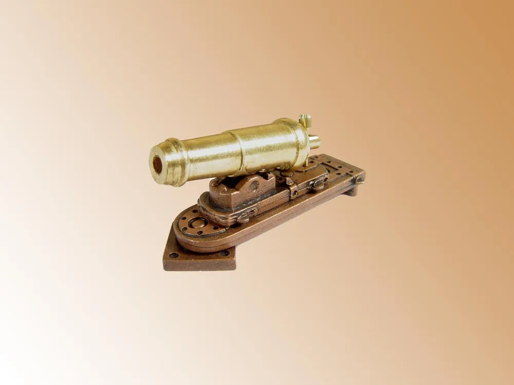 Карронада с рабочим механизмом, латунь и бронза, 35 мм