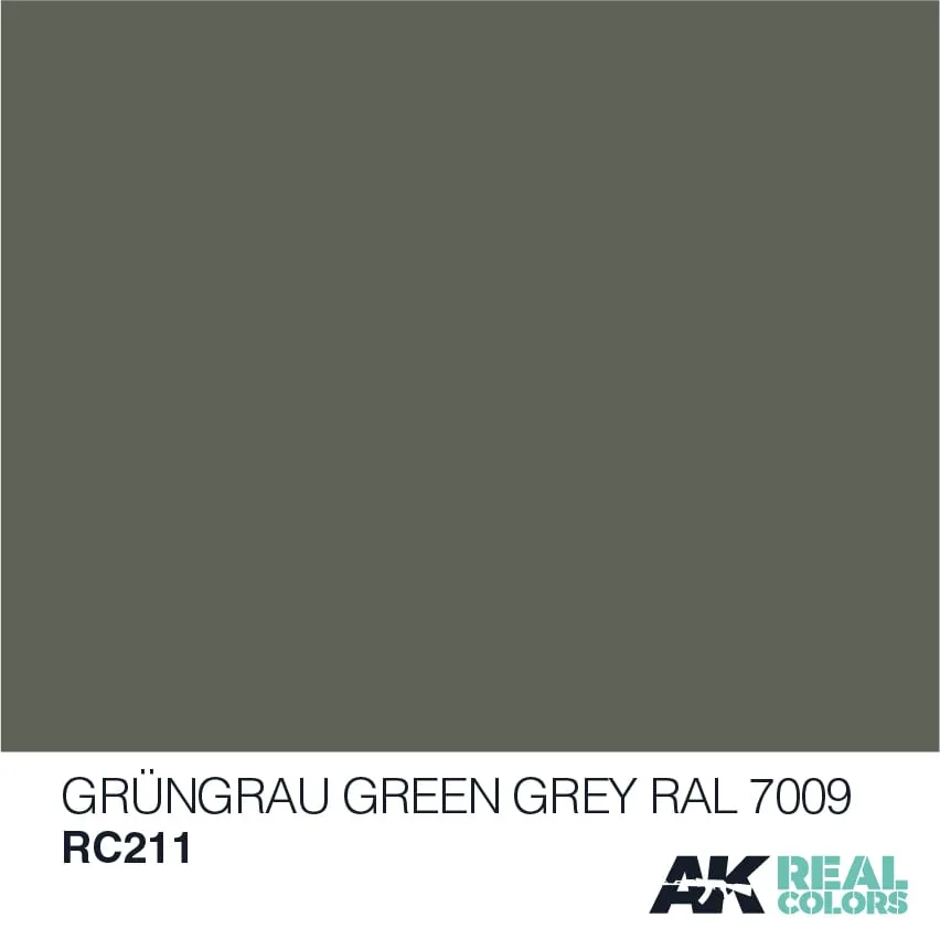 Краска AK Interactive, акриловая GRÜNGRAU-GREEN GREY RAL 7009 (MODERN) / зелено-серый, 10 мл