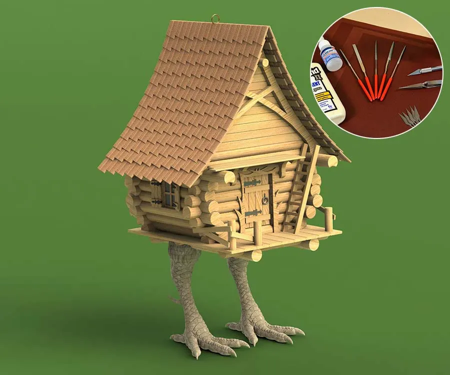 Избушка на курьих ножках, 140 деталей + (Расширенный набор для сборки) Избушка на курьих ножках, 140 деталей + (Расширенный набор для сборки)