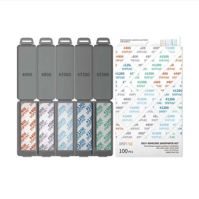 Набор самоклеящейся наждачки 75х25 мм, зерно 400-1500, 100 шт