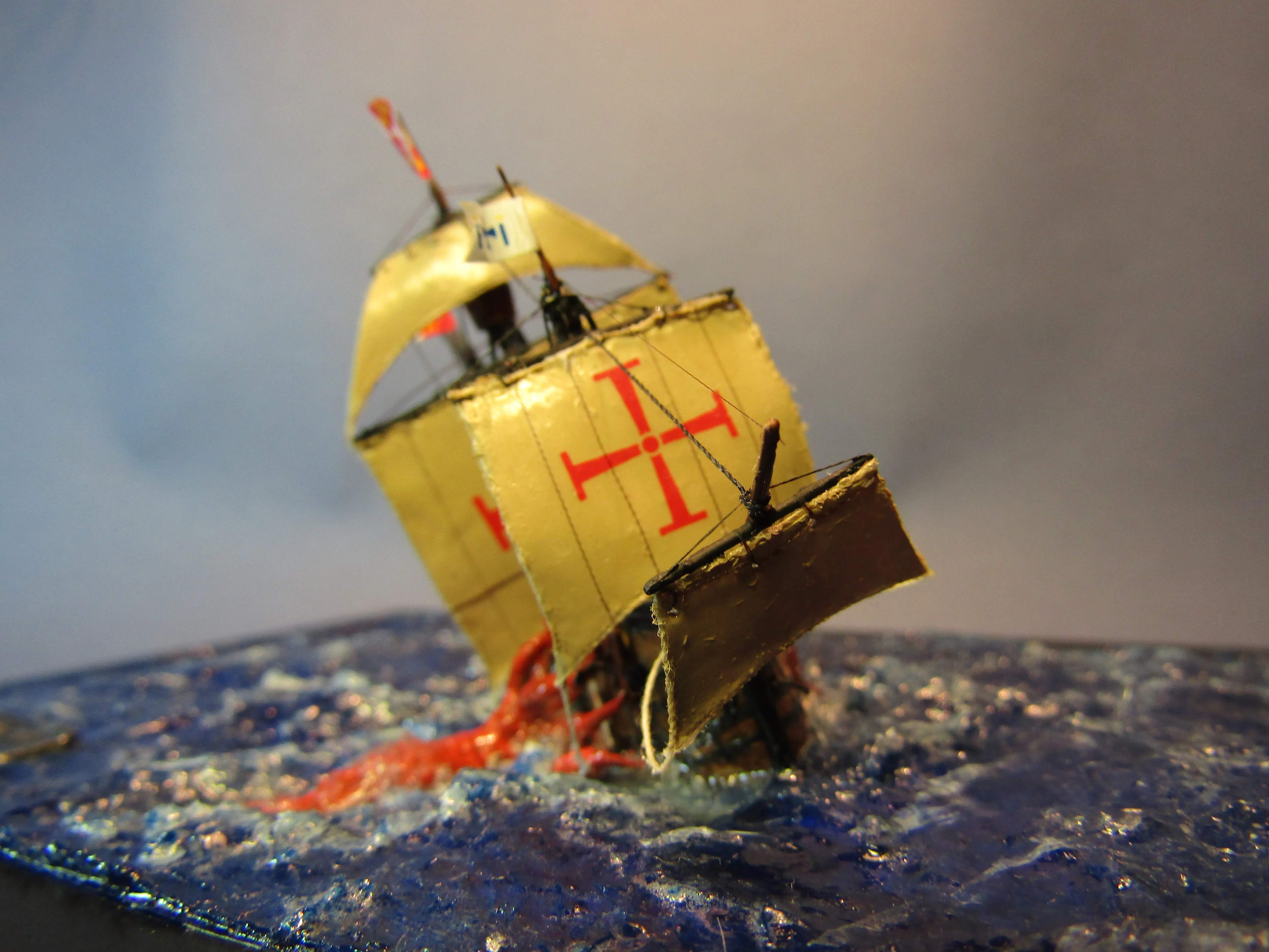 Модель корабля Каракка “Santa Maria” и Кракен - Верфь на Столе