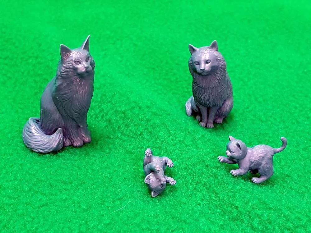 Кошки "Мудрость и озорство", набор из 4 фигурок, масштаб 1:12