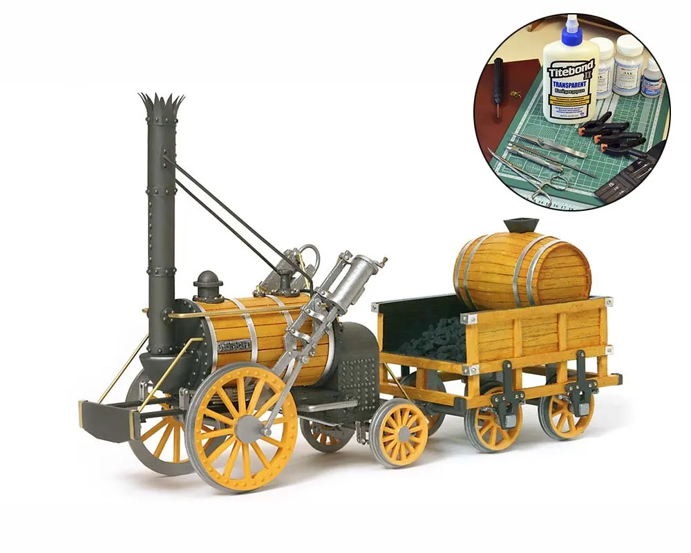 Модель паровоза Ракета (ROCKET) + (Полный набор инструментов, клея и краски) Модель паровоза Ракета (ROCKET) + (Полный набор инструментов, клея и краски)