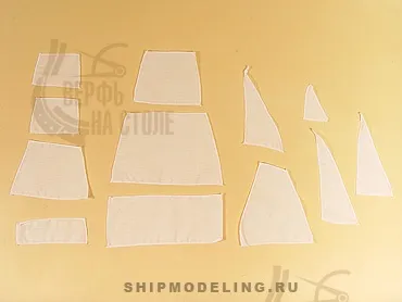 Паруса для модели корабля HMS VICTORY(масштаб 1:150)