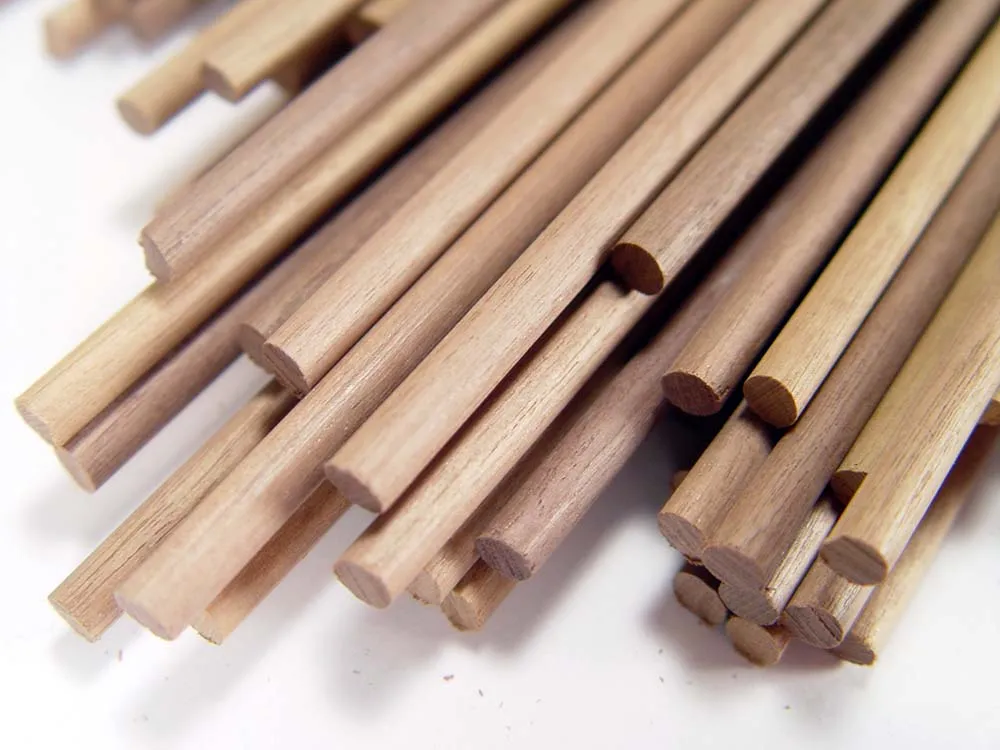 Круглая заготовка диаметром 8 мм, темный орех, 2 шт.