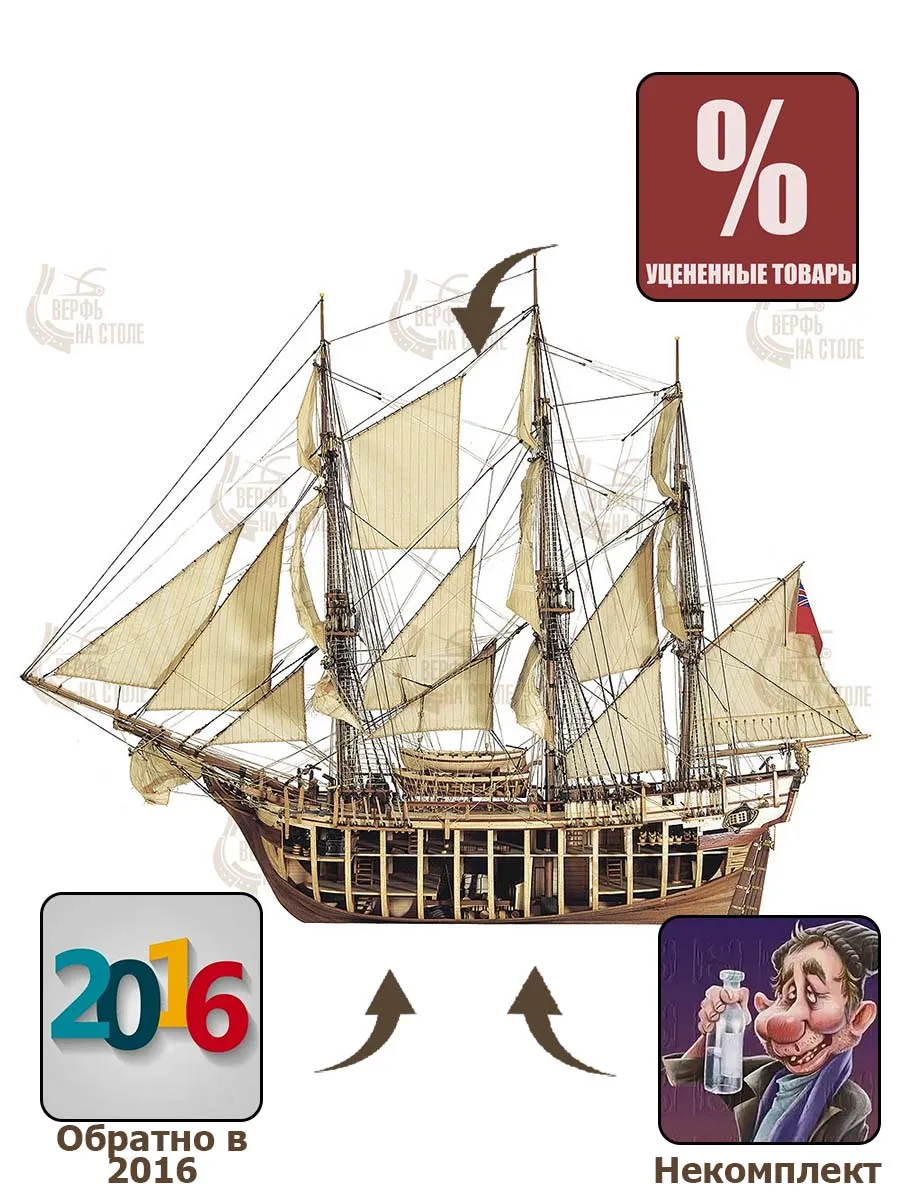 HMS Bounty (Баунти) с разрезом (НЕКОНДИЦИЯ) HMS Bounty (Баунти) с разрезом (НЕКОНДИЦИЯ)