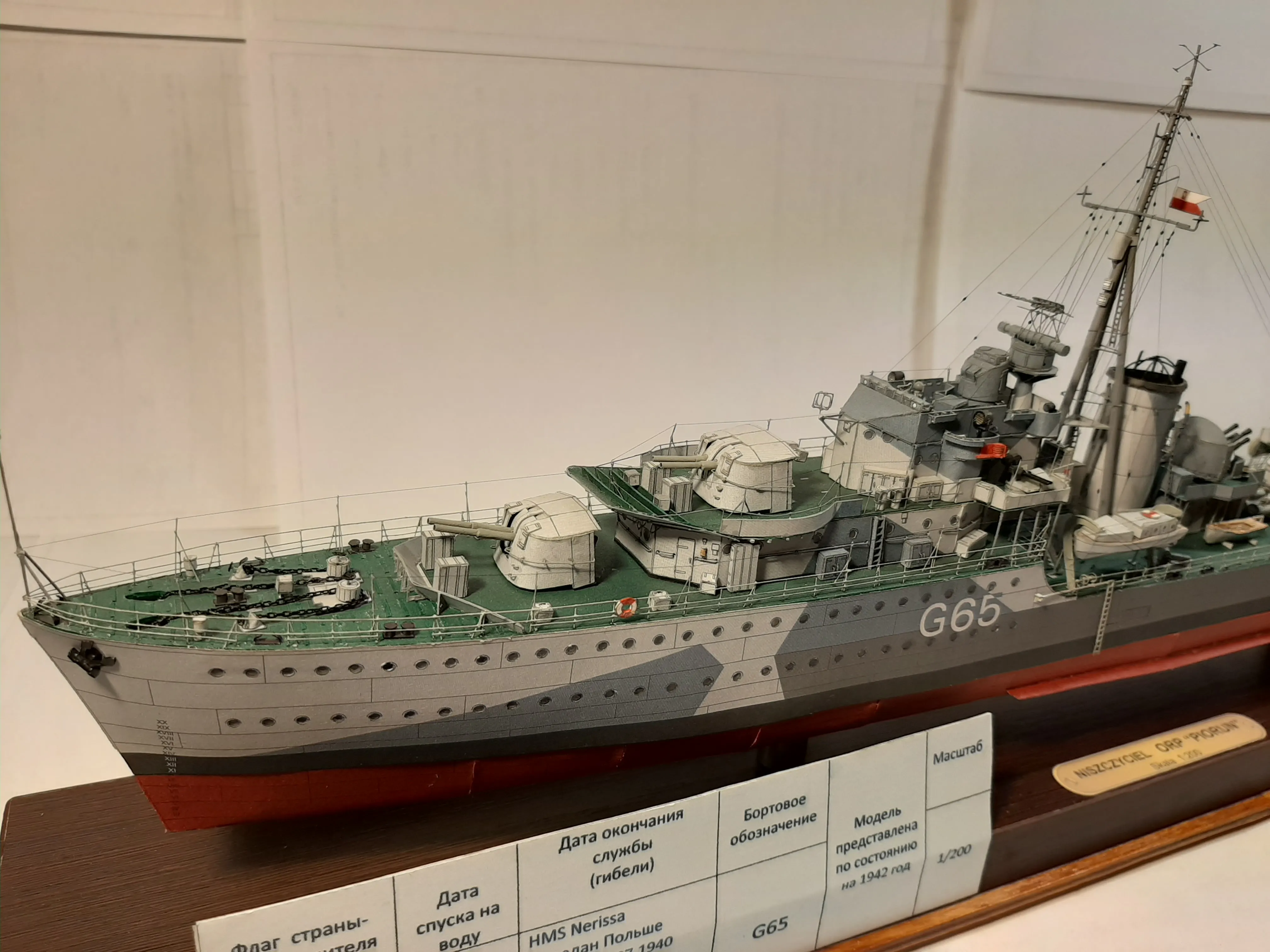 Модель корабля Эсминец "Piorun" - Верфь на Столе
