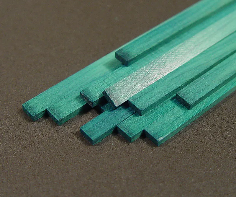 Рейка, зеленый граб, 1х2 мм, длина 400 мм, 2 шт