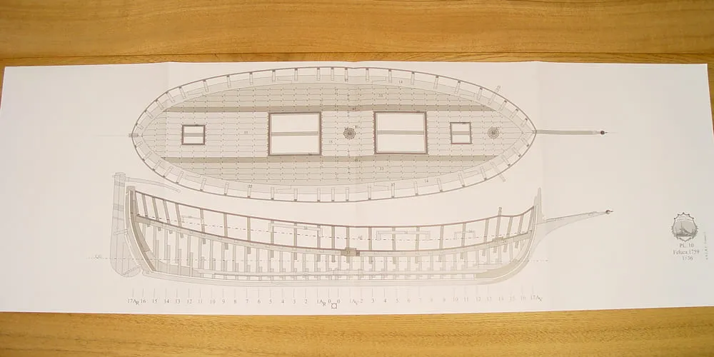N.S. del Rosario felucca, 1759 + чертежи