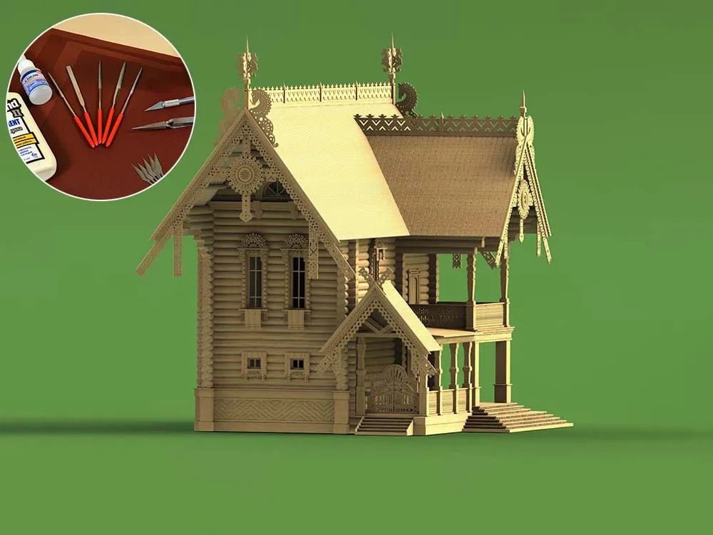 Терем русского подворья, 1873 г, 1900 деталей + (Расширенный набор для сборки)