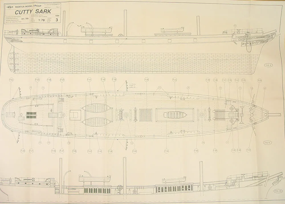 Чертеж клипера Cutty Sark