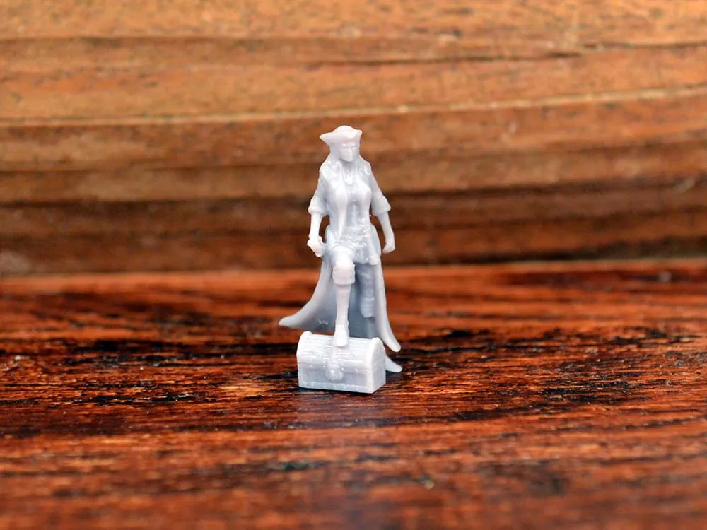 Фигурка пиратки с сундуком, 25 мм