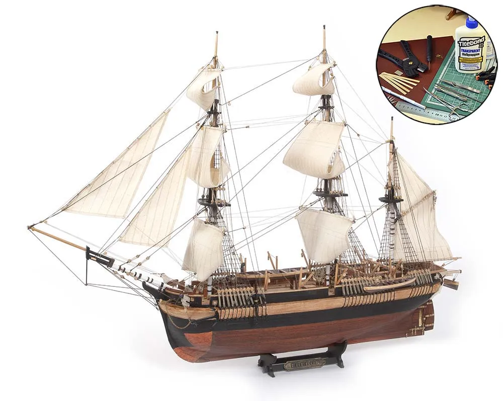 Бомбардирский корабль HMS Erebus + (Полный набор инструментов, клея и краски) Бомбардирский корабль HMS Erebus + (Полный набор инструментов, клея и краски)