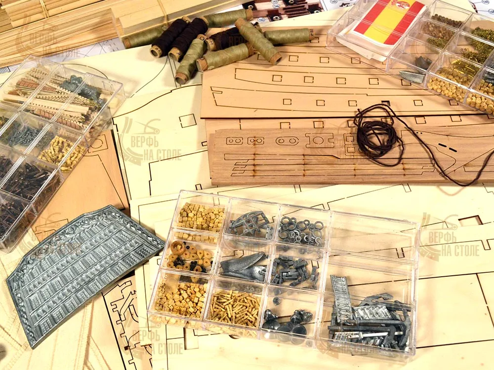 Santisima Trinidad (Сантисима Тринидад) + (Полный набор инструментов, клея, краски и подставка) Santisima Trinidad (Сантисима Тринидад) + (Полный набор инструментов, клея, краски и подставка)