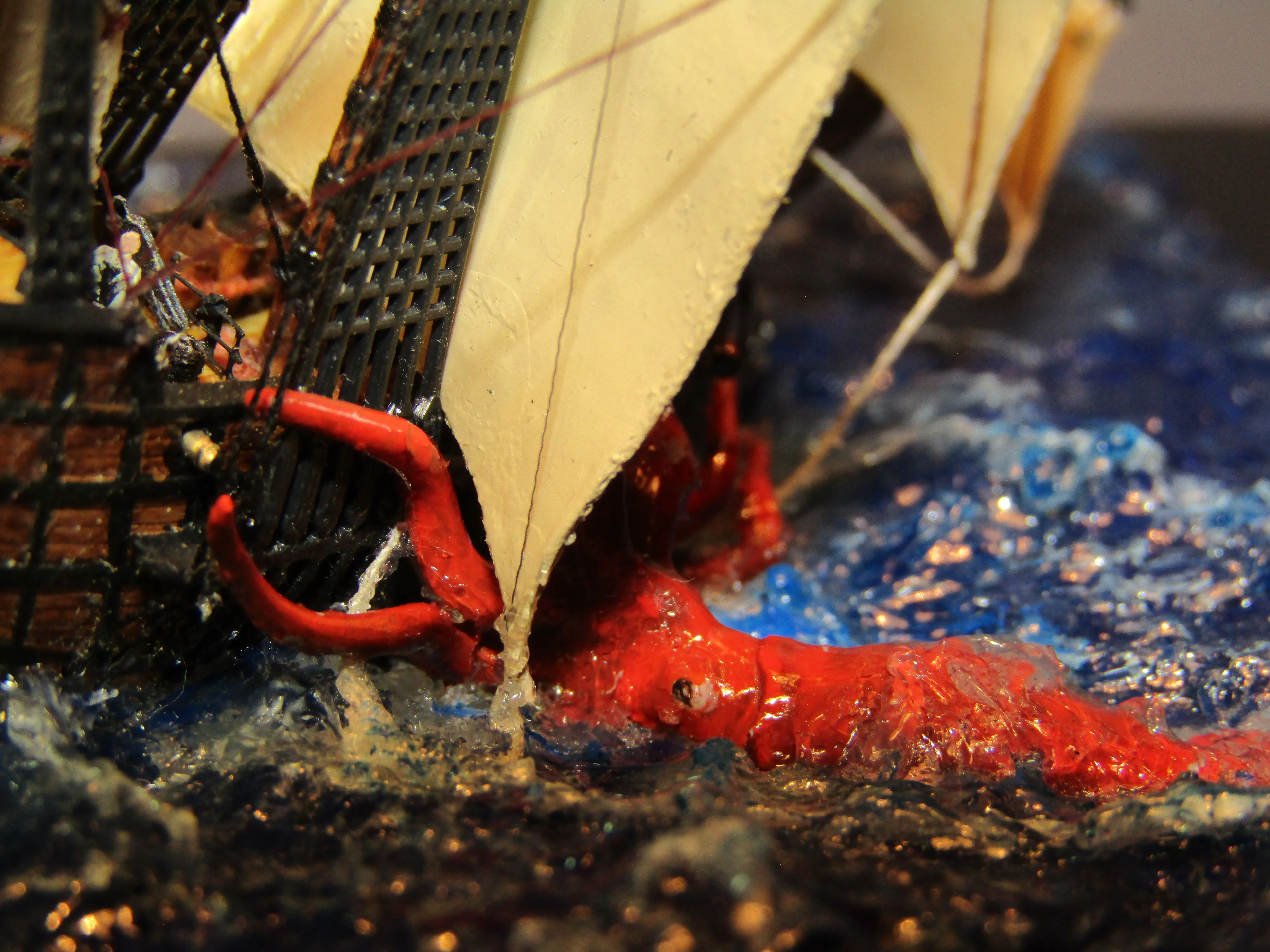 Модель корабля Каракка “Santa Maria” и Кракен - Верфь на Столе