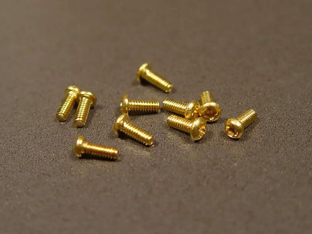 Винт с полукруглой шляпкой, латунь, М2х5, 9 шт