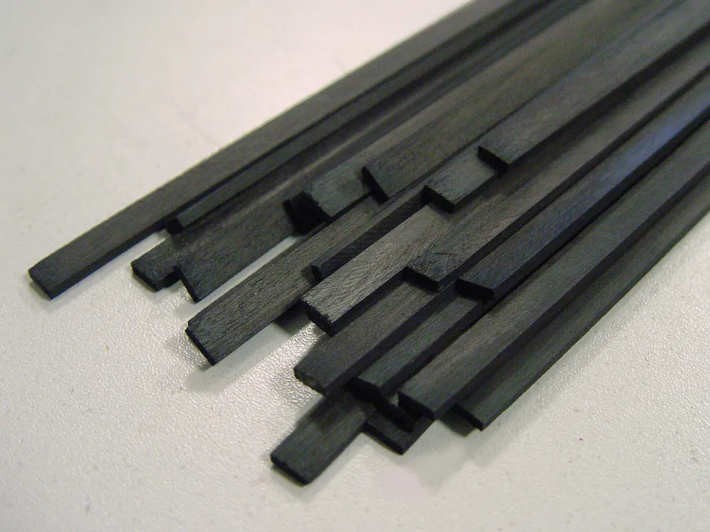 Рейка, черный граб, 1х3 мм, длина 400 мм, 2 шт