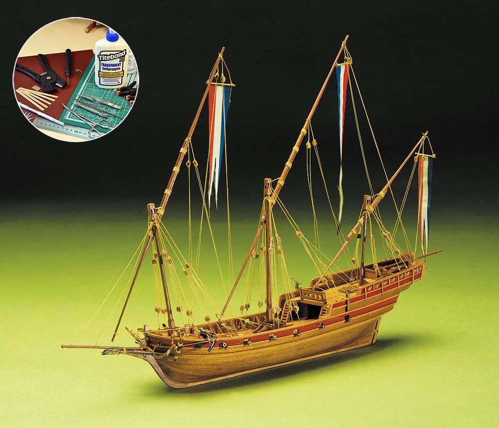 French Xebec (Французская Щебека) + (Полный набор инструментов, клея и лак) French Xebec (Французская Щебека) + (Полный набор инструментов, клея и лак)