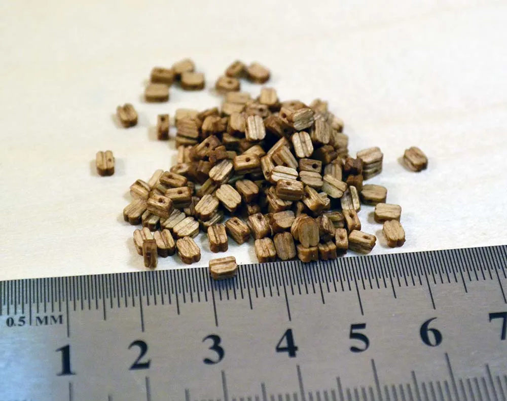 Блок, одношкивный, орех,  3 мм, 20 шт