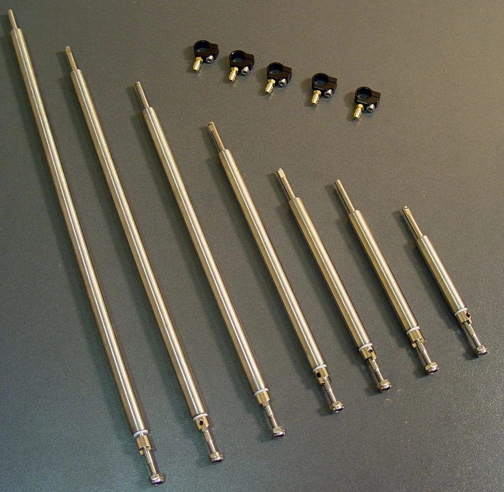 Гребной вал 4 мм, длина 35 см, нержавейка, подвижный штуцер