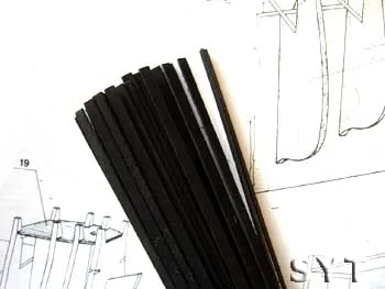 Рейка черная, липа, 1х1 мм, 5шт