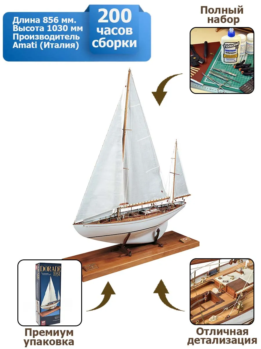 яхта Dorade + (Полный набор инструментов, клея и краски)
