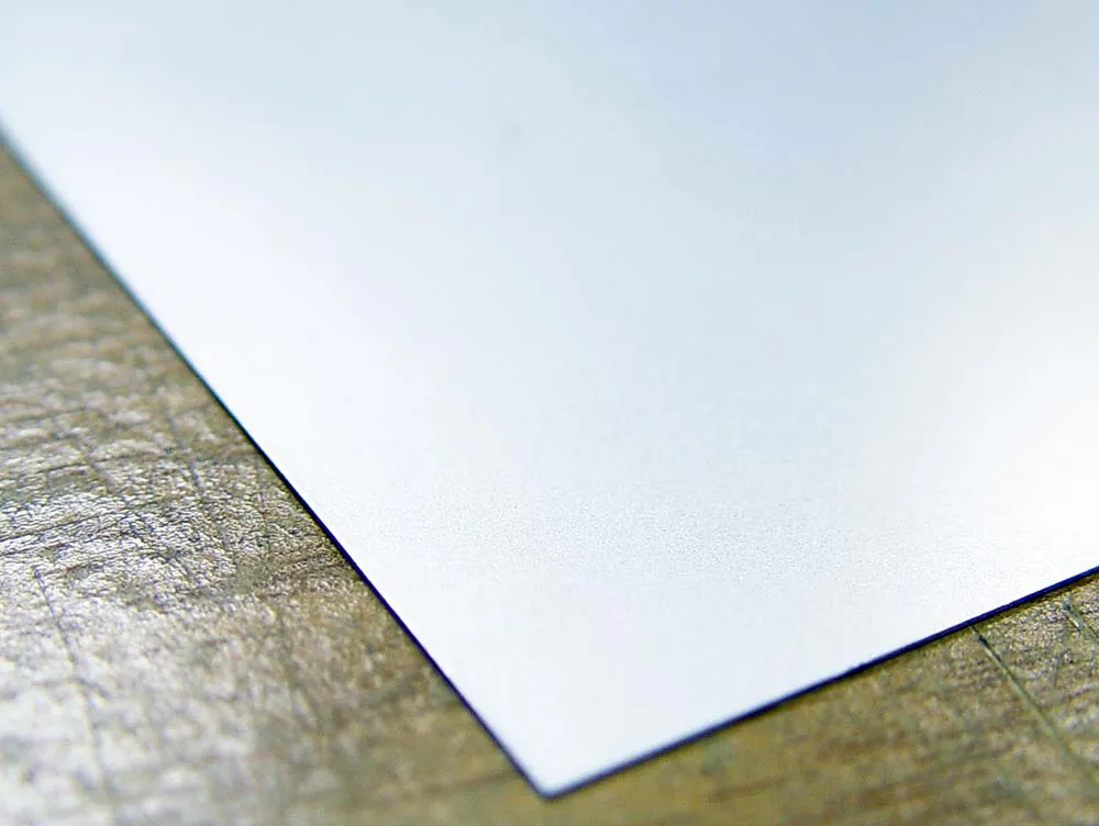 Белая жесть 0,2 мм, лист 10х25 см