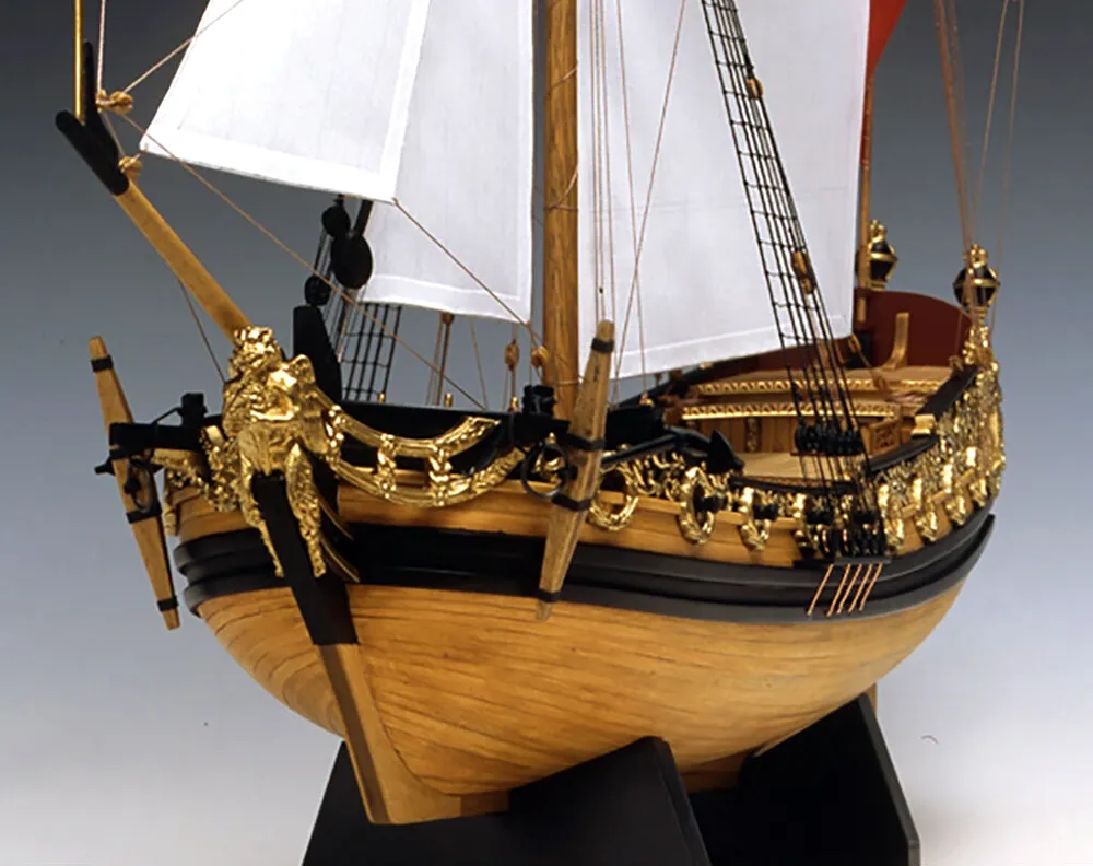 деревянная модель парусника Charles Royal Yacht 1674