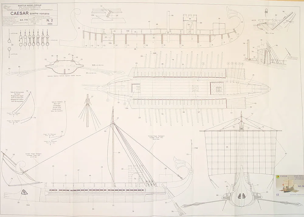 Чертеж биремы Caesar