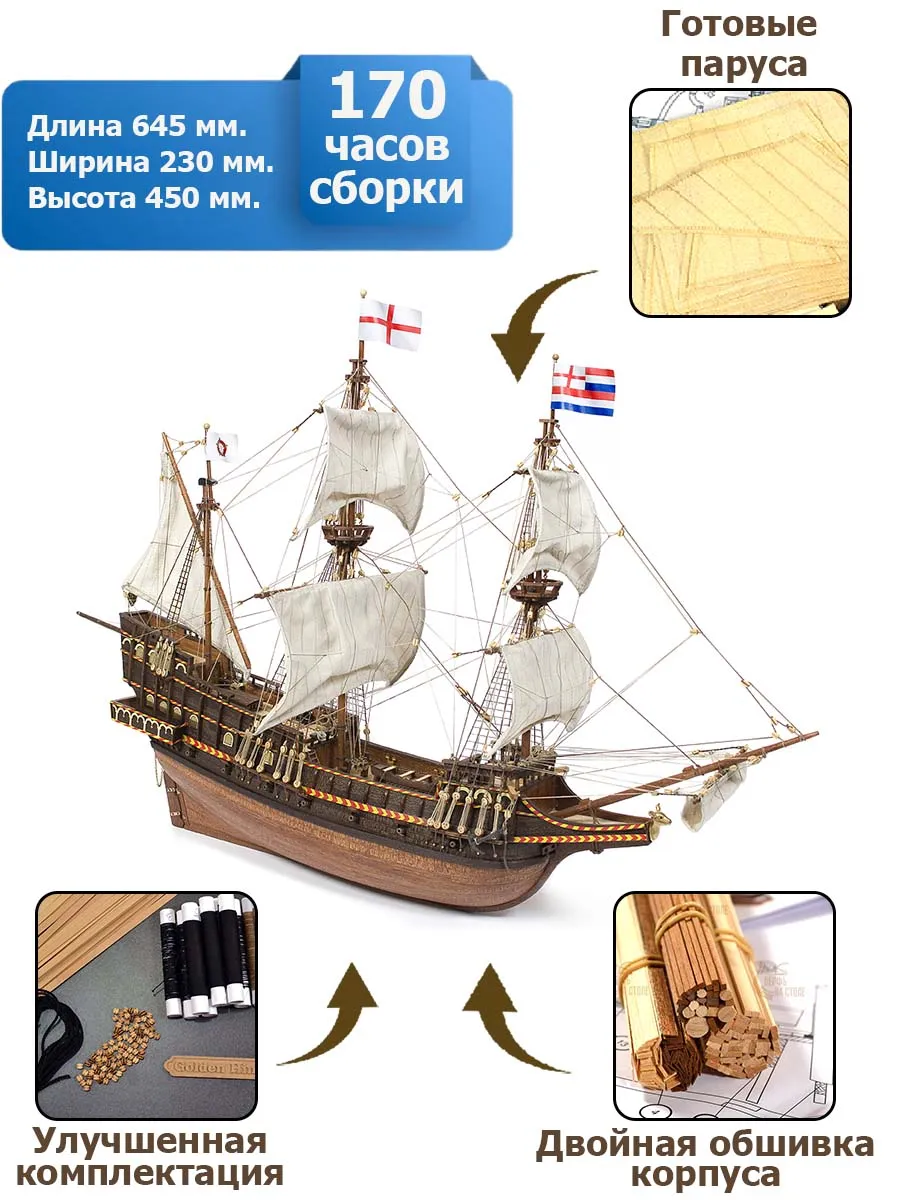 модель корабля своими руками Golden Hind улучшенная версия модель корабля своими руками Golden Hind улучшенная версия