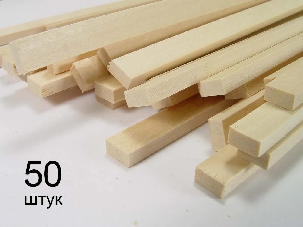 Рейка 2х4мм, липа, 50 шт Рейка 2х4мм, липа, 50 шт