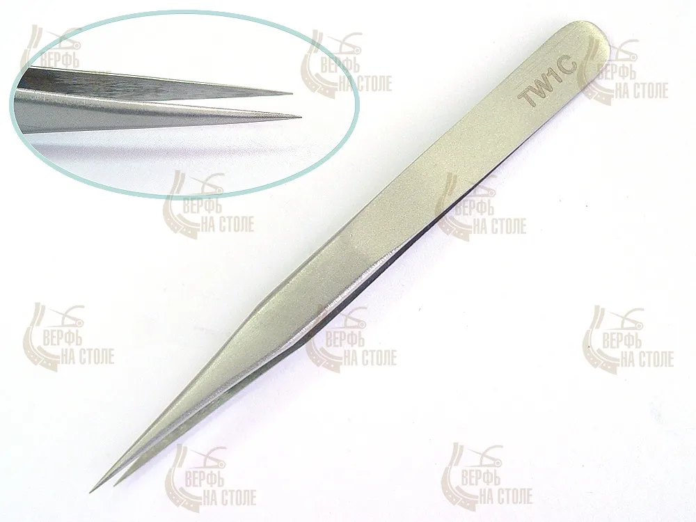 Немагнитный пинцет N1, супертонкие кончики, 12 см