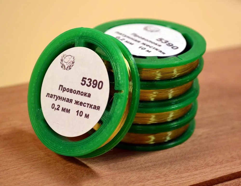 Жесткая латунная проволока 0,2 мм - Длина мотка 10 м