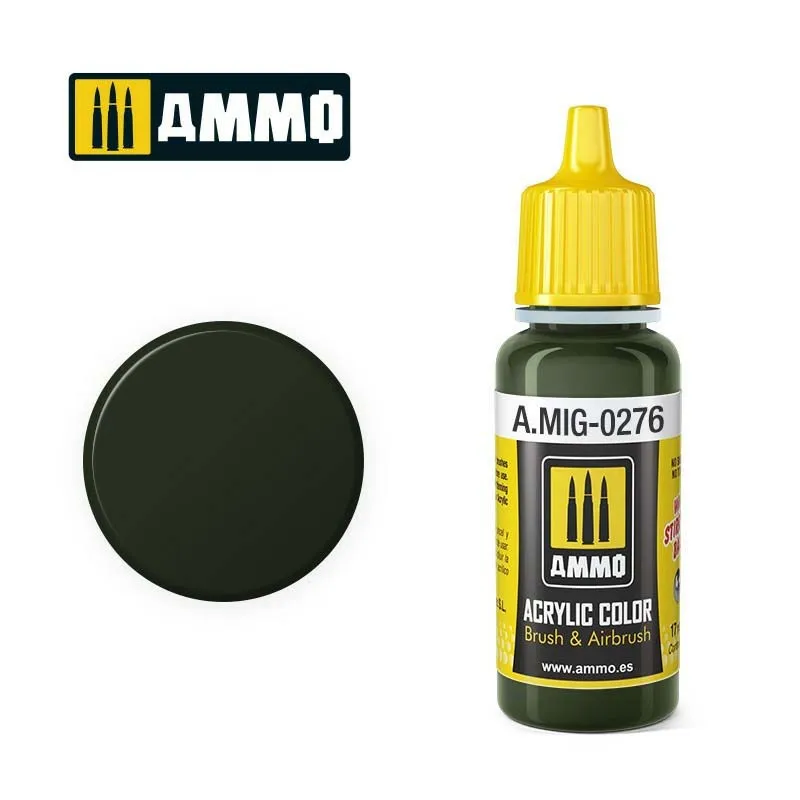 Краска акриловая Verde Oliva Scuro 2, Ammo Mig, 17 мл